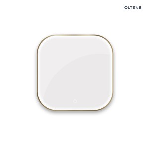 Oltens Nordlis lustro 80x80 cm kwadratowe z oświetleniem z przodu z matą grzewczą mosiądz szczotkowany 64122510
