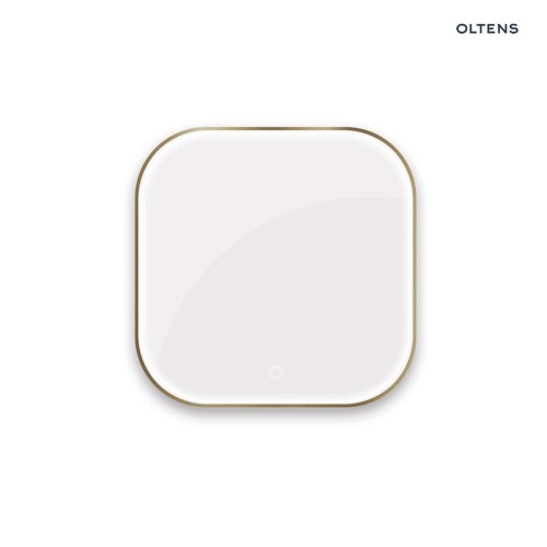 Oltens Nordlis lustro 80x80 cm kwadratowe z oświetleniem z przodu z matą grzewczą mosiądz szczotkowany 64122510