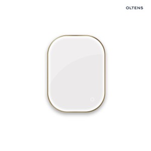 Oltens Nordlis lustro 60x80 cm prostokątne z oświetleniem z przodu z matą grzewczą mosiądz szczotkowany 64123510
