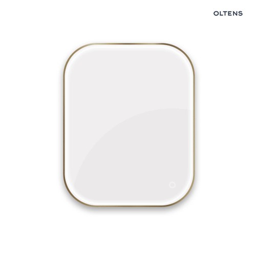 Oltens Nordlis lustro 80x100 cm prostokątne z oświetleniem z przodu z matą grzewczą mosiądz szczotkowany 64124510