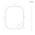 Oltens Nordlis lustro 80x100 cm prostokątne z oświetleniem z przodu z matą grzewczą mosiądz szczotkowany 64124510