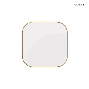 Oltens Nordlis lustro 80x80 cm kwadratowe z oświetleniem od tyłu z matą grzewczą mosiądz szczotkowany 64125510