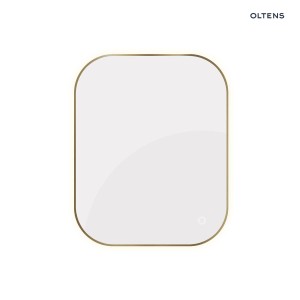 Oltens Nordlis lustro 80x100 cm prostokątne z oświetleniem od tyłu z matą grzewczą mosiądz szczotkowany 64127510
