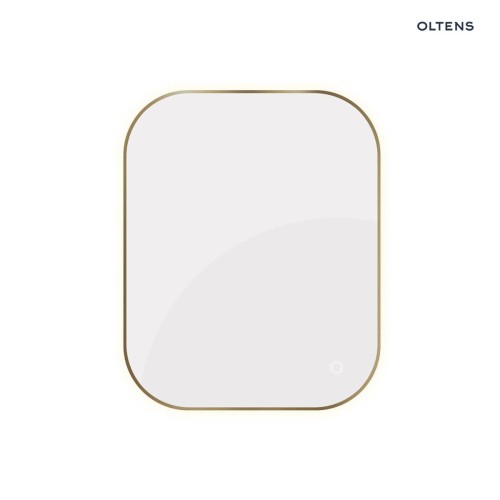 Oltens Nordlis lustro 80x100 cm prostokątne z oświetleniem od tyłu z matą grzewczą mosiądz szczotkowany 64127510
