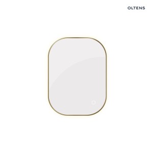 Oltens Nordlis lustro 60x80 cm prostokątne z oświetleniem od tyłu z matą grzewczą mosiądz szczotkowany 64126510