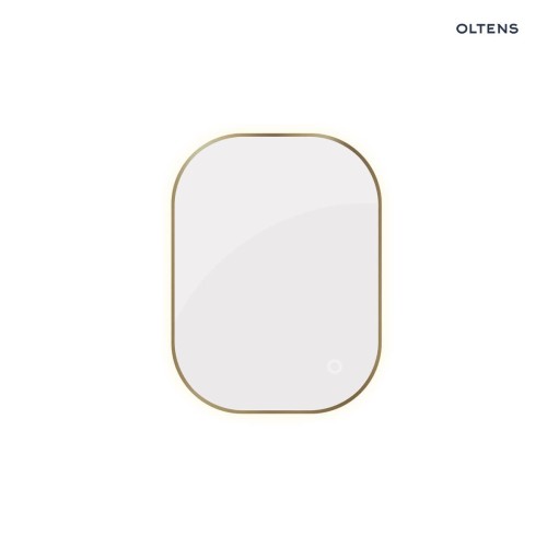 Oltens Nordlis lustro 60x80 cm prostokątne z oświetleniem od tyłu z matą grzewczą mosiądz szczotkowany 64126510