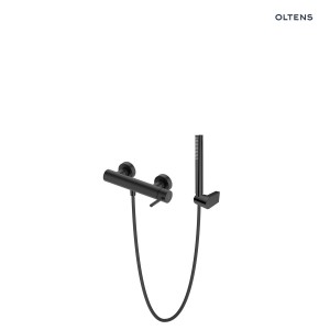 Zestaw Oltens Molle bateria prysznicowa ścienna z kompletem prysznicowym Ume Gide czarny mat 36636300
