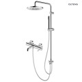 Zestaw Oltens Molle zestaw wannowo-prysznicowy ścienny z deszczownicą chrom 36638100