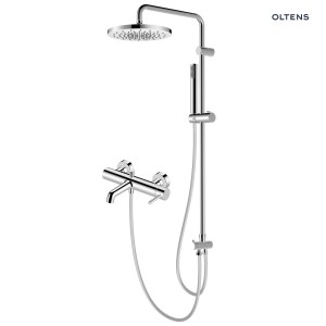 Zestaw Oltens Molle zestaw wannowo-prysznicowy ścienny z deszczownicą chrom 36638100