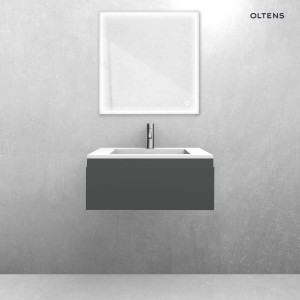 Zestaw Oltens Vernal szafka podumywalkowa 60 cm z umywalką Stila LavaForm grafit mat/biały mat 68819400