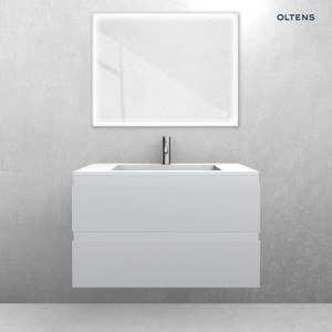 Zestaw Oltens Vernal szafka podumywalkowa 80 cm z umywalką Stila LavaForm szary mat/biały mat 68821700
