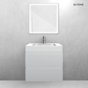 Zestaw Oltens Vernal szafka podumywalkowa 60 cm z umywalką Stila LavaForm szary mat/biały połysk 68830700