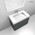 Zestaw Oltens Vernal szafka podumywalkowa 80 cm z umywalką Stila LavaForm grafit mat/biały połysk 68833400