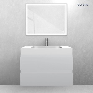Zestaw Oltens Vernal szafka podumywalkowa 80 cm z umywalką Stila LavaForm szary mat/biały połysk 68833700