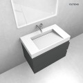 Zestaw Oltens Vernal szafka podumywalkowa 80 cm z umywalką Stila LavaForm grafit mat/biały mat 68843400