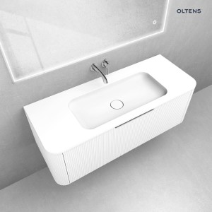Zestaw Oltens Hamnes szafka podumywalkowa 120 cm z umywalką biały mat 68883000