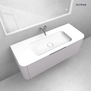 Zestaw Oltens Hamnes szafka podumywalkowa 120 cm z umywalką kaszmir/biały mat 68883900