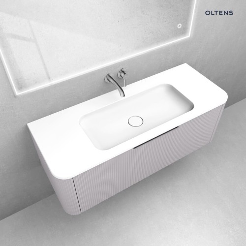 Zestaw Oltens Hamnes szafka podumywalkowa 120 cm z umywalką kaszmir/biały mat 68883900