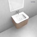 Zestaw Oltens Hamnes szafka podumywalkowa 60 cm z umywalką dąb/biały mat 68877060