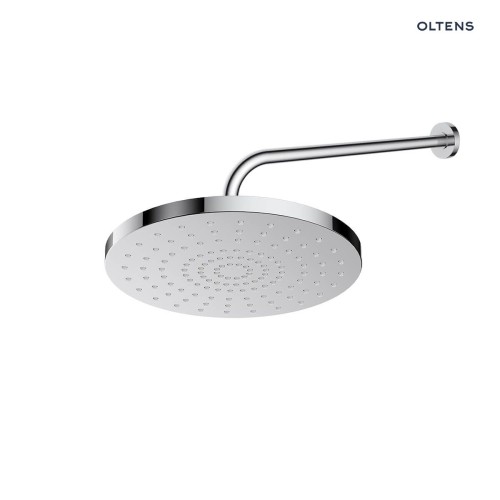 Oltens Pluva Lagan deszczownica 25 cm okrągła z ramieniem ściennym chrom 36093100