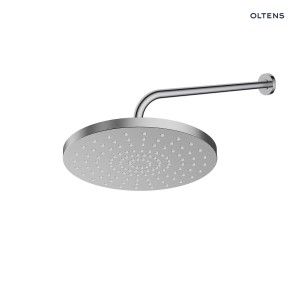 Oltens Pluva Lagan deszczownica 25 cm okrągła z ramieniem ściennym nikiel 36093910