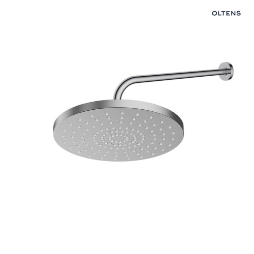 Oltens Pluva Lagan deszczownica 25 cm okrągła z ramieniem ściennym nikiel 36093910