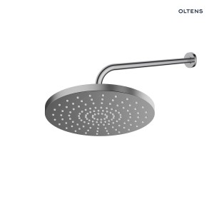 Oltens Pluva Lagan deszczownica 25 cm okrągła z ramieniem ściennym grafit 36093400