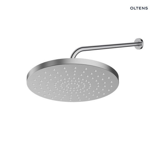 Oltens Alvo Lagan deszczownica 30 cm okrągła z ramieniem ściennym nikiel 36094910