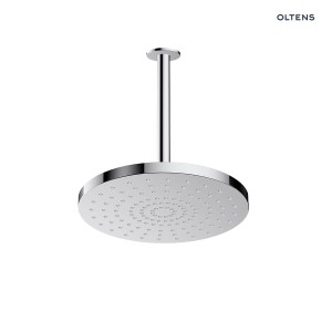 Oltens Pluva Aera deszczownica 25 cm okrągła z ramieniem sufitowym chrom 36095100