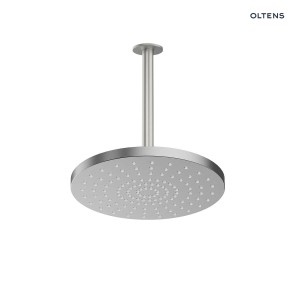 Oltens Pluva Aera deszczownica 25 cm okrągła z ramieniem sufitowym nikiel 36095910