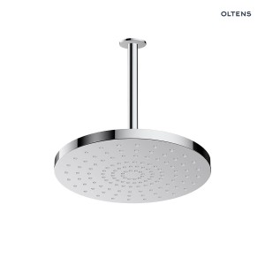Oltens Alvo Aera deszczownica 30 cm okrągła z ramieniem sufitowym chrom 36096100