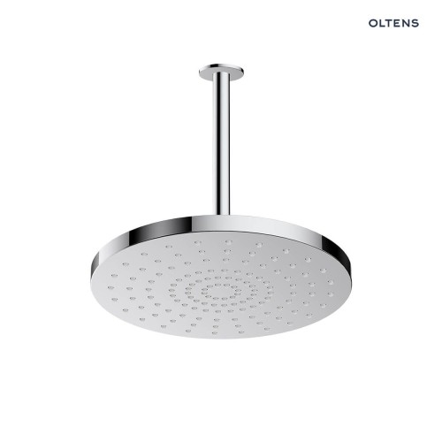 Oltens Alvo Aera deszczownica 30 cm okrągła z ramieniem sufitowym chrom 36096100