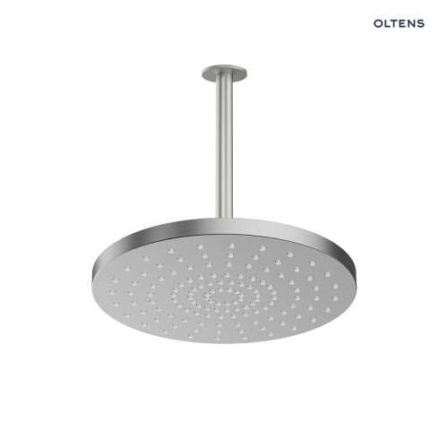 Oltens Alvo Aera deszczownica 30 cm okrągła z ramieniem sufitowym nikiel 36096910