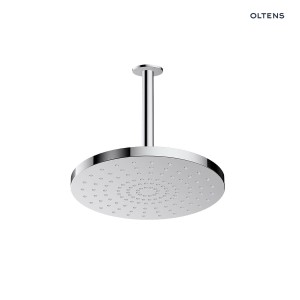 Oltens Pluva Aera deszczownica 25 cm okrągła z ramieniem sufitowym chrom 36097100