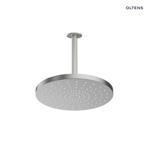 Oltens Pluva Aera deszczownica 25 cm okrągła z ramieniem sufitowym nikiel 36097910