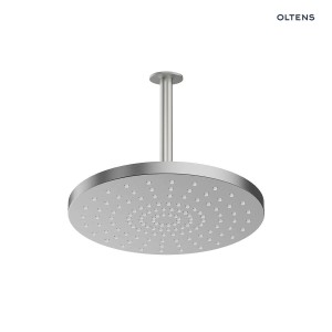 Oltens Alvo Aera deszczownica 30 cm okrągła z ramieniem sufitowym nikiel 36098910
