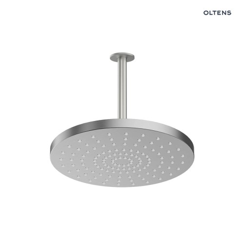Oltens Alvo Aera deszczownica 30 cm okrągła z ramieniem sufitowym nikiel 36098910