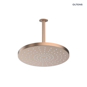 Oltens Alvo Aera deszczownica 30 cm okrągła z ramieniem sufitowym miedź szczotkowana 36098610