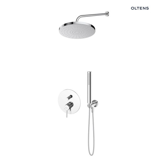 Zestaw Oltens Molle bateria wannowo-prysznicowa podtynkowa z deszczownicą 25 cm Pluva i słuchawką prysznicową Ume chrom 36639100