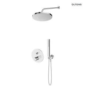 Zestaw Oltens Hamnes bateria podtynkowa z deszczownicą 25 cm Pluva i słuchawką prysznicową Ume chrom 36643100