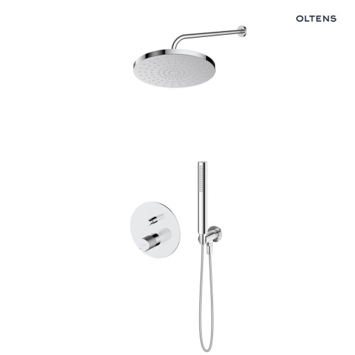 Zestaw Oltens Hamnes bateria podtynkowa z deszczownicą 25 cm Pluva i słuchawką prysznicową Ume chrom 36643100