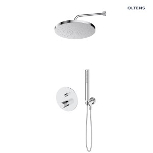 Zestaw Oltens Hamnes bateria podtynkowa z deszczownicą 30 cm Alvo i słuchawką prysznicową Ume chrom 36644100