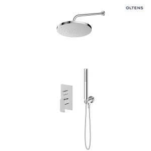 Zestaw Oltens Hadsel bateria podtynkowa z deszczownicą 25 cm Pluva i słuchawką prysznicową Ume chrom 36645100