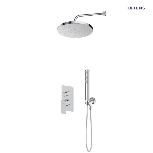 Zestaw Oltens Hadsel bateria podtynkowa z deszczownicą 25 cm Pluva i słuchawką prysznicową Ume chrom 36645100