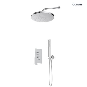 Zestaw Oltens Hadsel bateria podtynkowa z deszczownicą 30 cm Alvo i słuchawką prysznicową Ume chrom 36646100