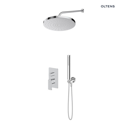 Zestaw Oltens Hadsel bateria podtynkowa z deszczownicą 30 cm Alvo i słuchawką prysznicową Ume chrom 36646100