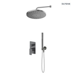 Zestaw Oltens Hadsel bateria podtynkowa z deszczownicą 30 cm Alvo i słuchawką prysznicową Ume grafit 36646400