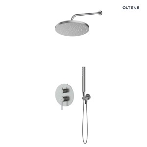 Zestaw Oltens Molle bateria podtynkowa z deszczownicą 25 cm Pluva i słuchawką prysznicową Ume nikiel 36654910