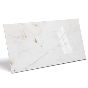 Płytki Podłogowe Ścienne Łazienkowe Gres Sky Onyx 60x120 Białe Slim 7 mm Połysk